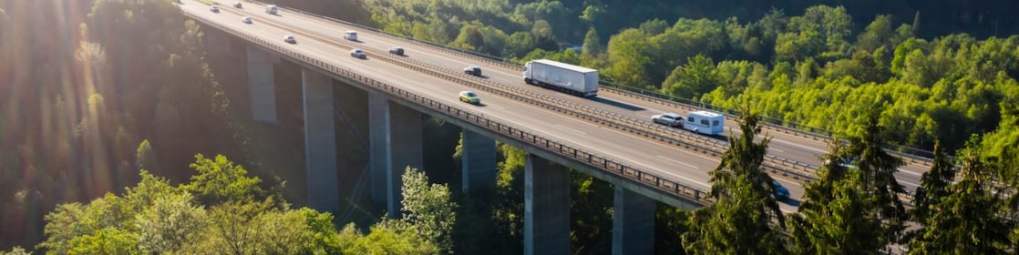cars on bridge