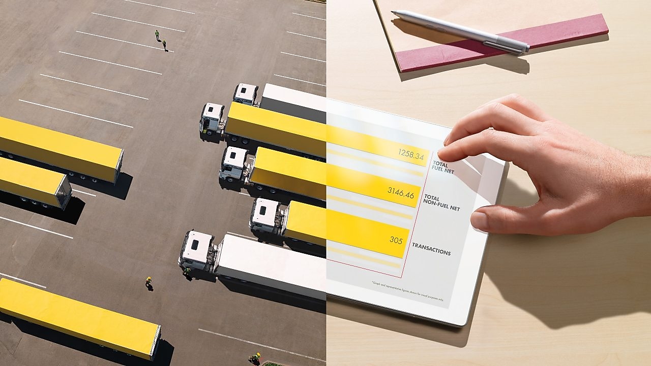 kamionok a parkolóban-Ipad 50:50 kép