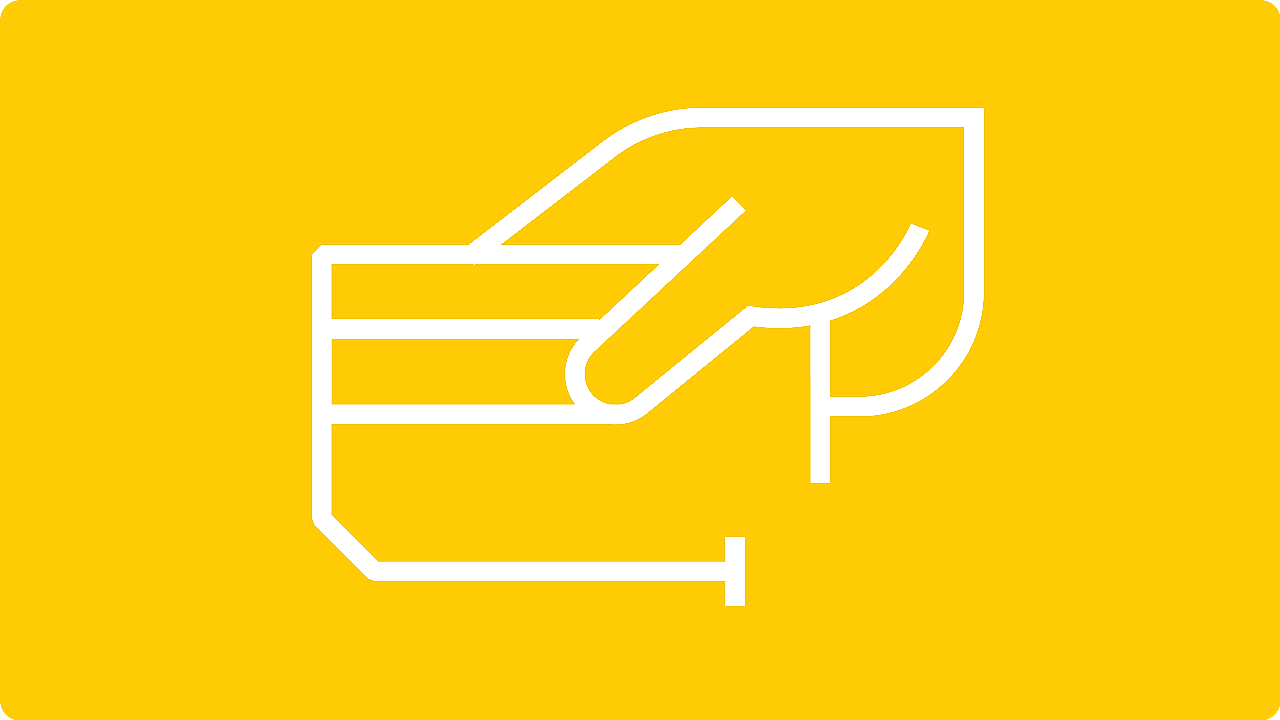 Kártya egy kézben ikon