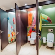 Upgraded toilet and shower amenities offering unprecedented comfort