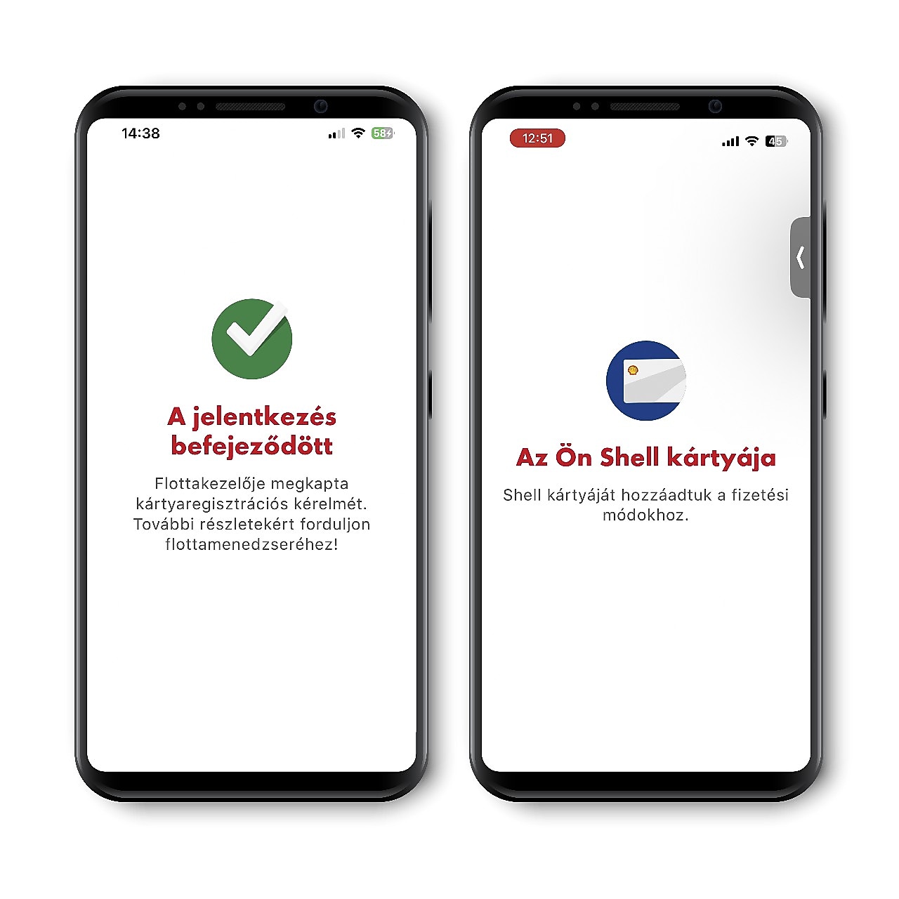 Shell App mobilképernyő fotók