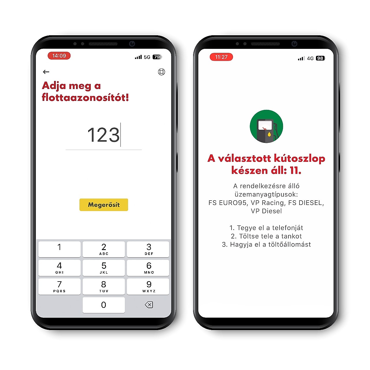 Shell App mobilképernyő fotók