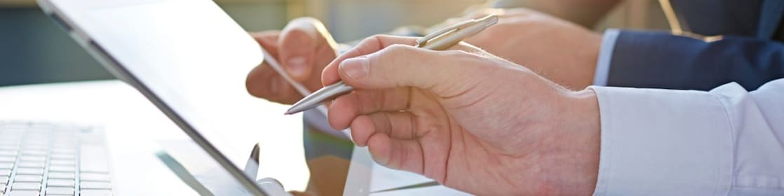 Business person using tablet