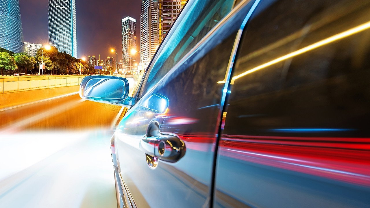 light trail from a car window