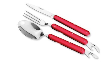 Shell kemping evőeszköz készlet, piros