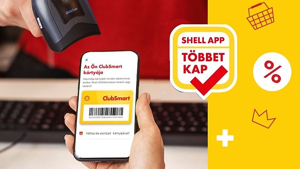 A person holding a phone with a barcode scanner