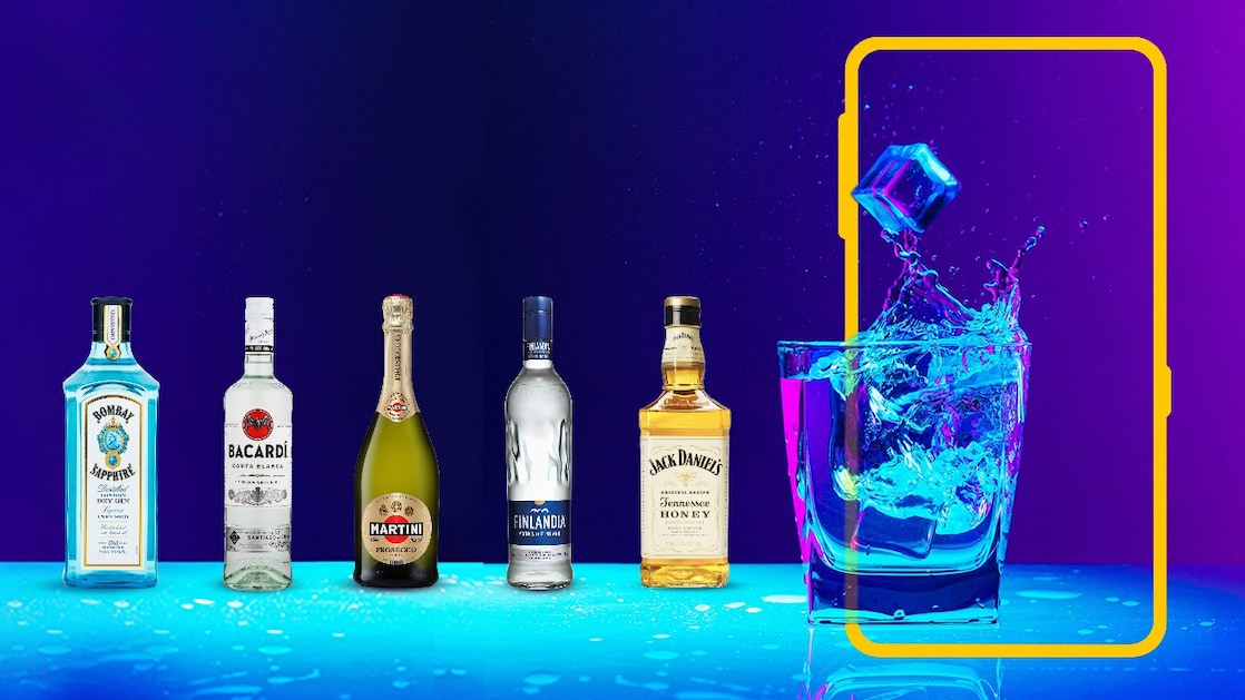 Az ajánlatban szereplő akoholos italok a képen