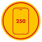 A yellow circle with red lines and numbers