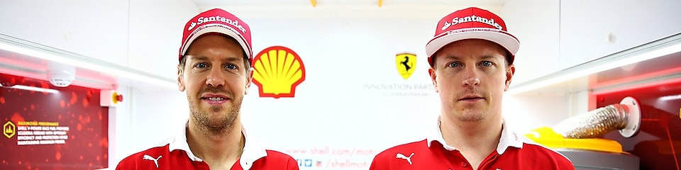 Sebastian Vettel és Kimi Raikkonen a Shell V-Powert reklámozza