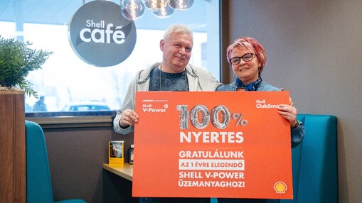 Fődíjnyertesünk a Shell töltőállomáson.